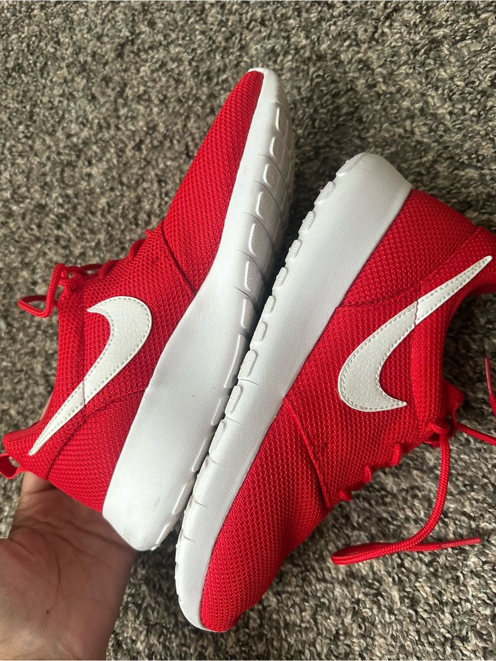 Nike Kids Red Sneakers with White Swoosh